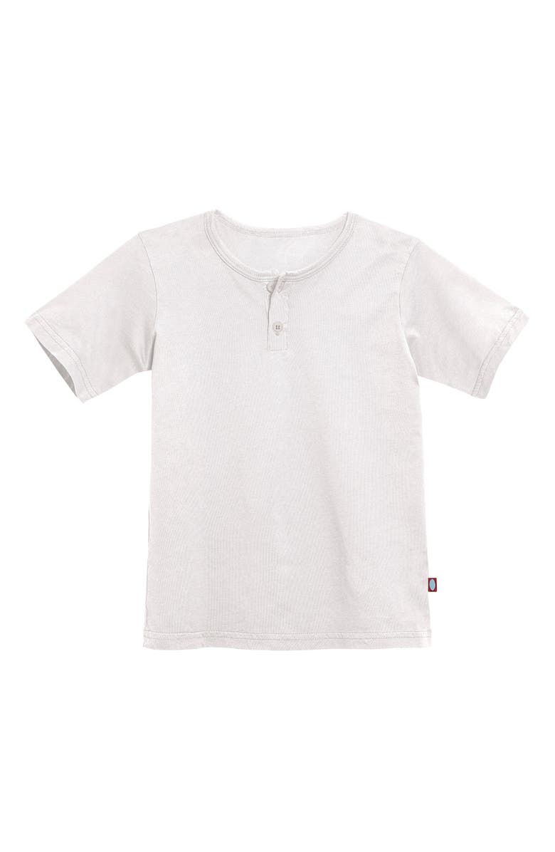 CITY THREADS Boys Soft Organic Cotton Jersey Short Sleeve Henley Tee, Main, color, White