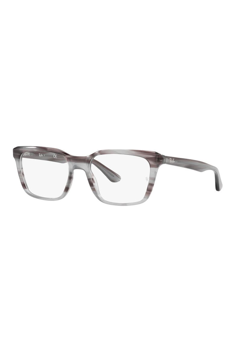 RX5391 53mm Rectangular Optical Glasses, Alternate, color, STRIPED GREY