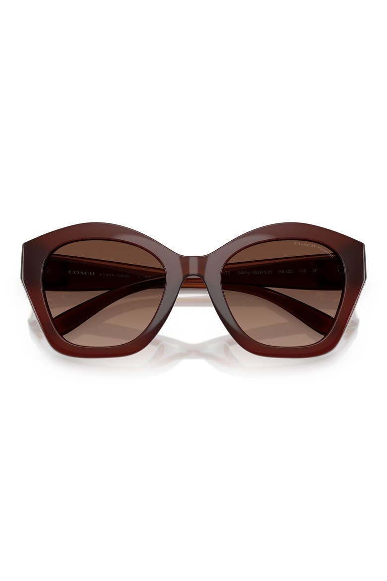 54mm Polarized Gradient Irregular Sunglasses, Alternate, color, BROWN GRADIENT