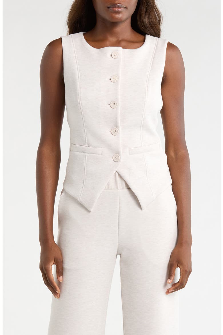 Dreamweave Knit Button Front Vest, Main, color, HTR MOONBEAM
