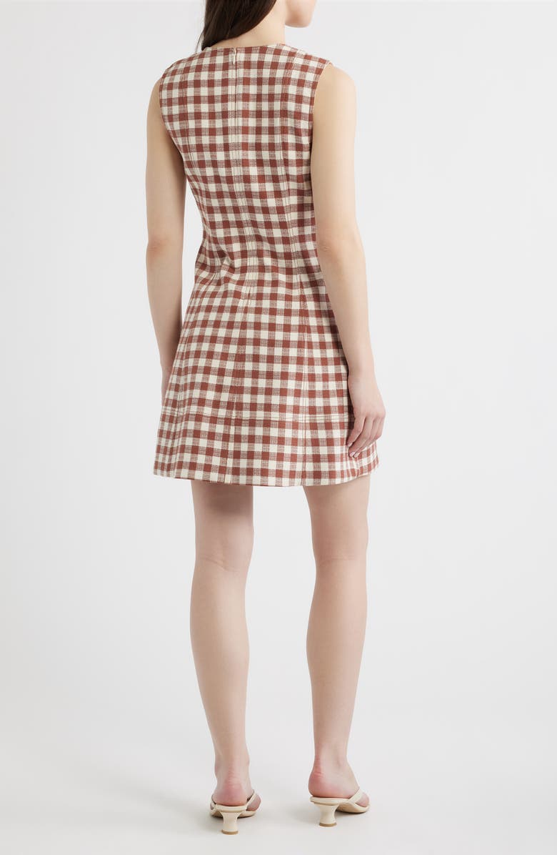 Hill House Home The Angie Check Sleeveless Fit & Flare Minidress, Alternate, color, Rust Gingham