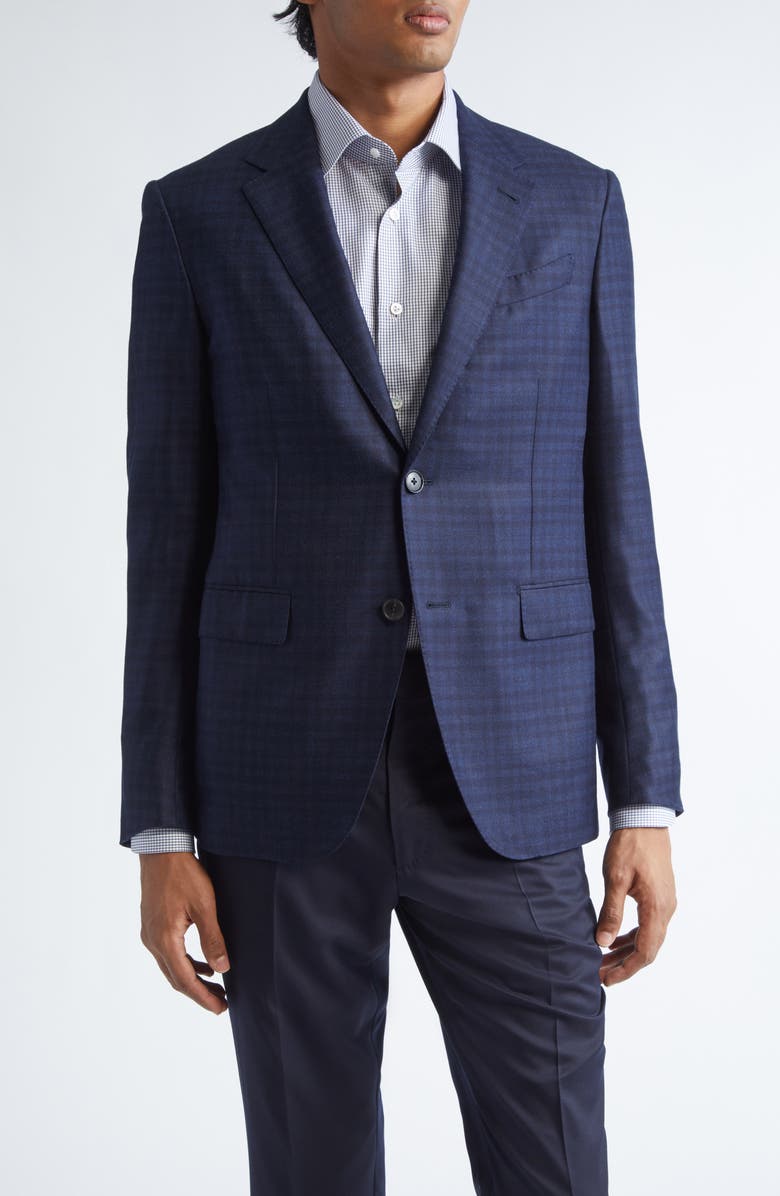 ZEGNA 15Milmil15 Microcheck Wool Sport Coat, Main, color, Dark Blue