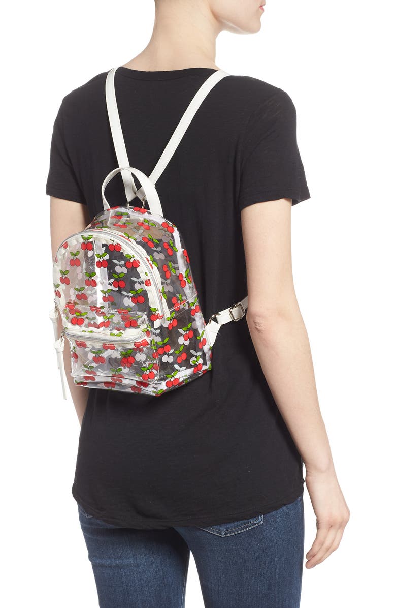 BP. Transparent Cherry Print Mini Convertible Backpack, Alternate, color,