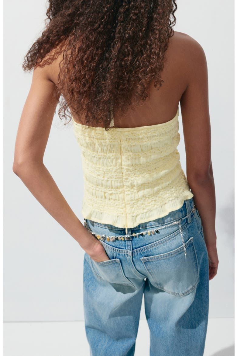 Crinkle Halter Camisole, Alternate, color, PASTEL YELLOW
