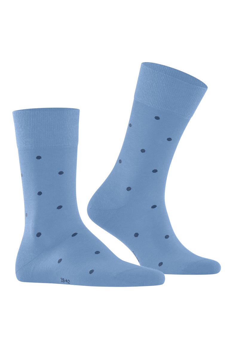 Polka Dot Crew Socks, Main, color, CORNFLOWER