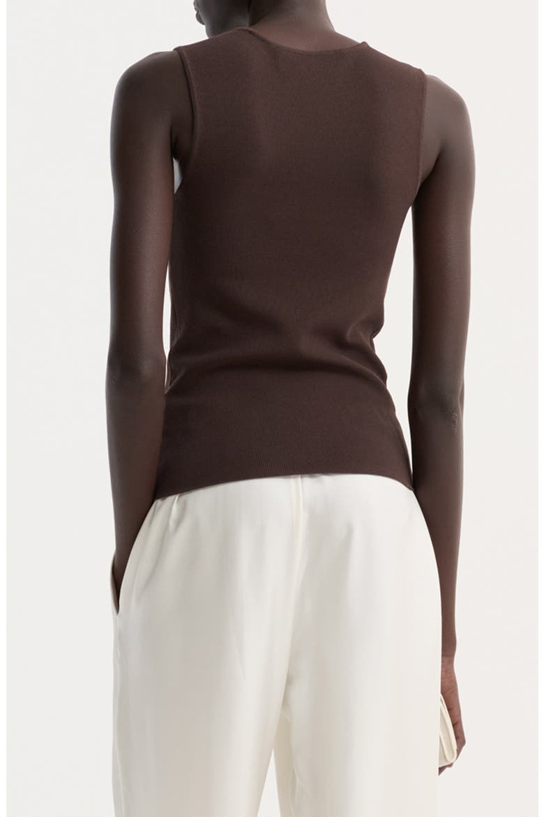 Bustier Shaped Sweater Tank, Alternate, color, DARK CHOCOLATE
