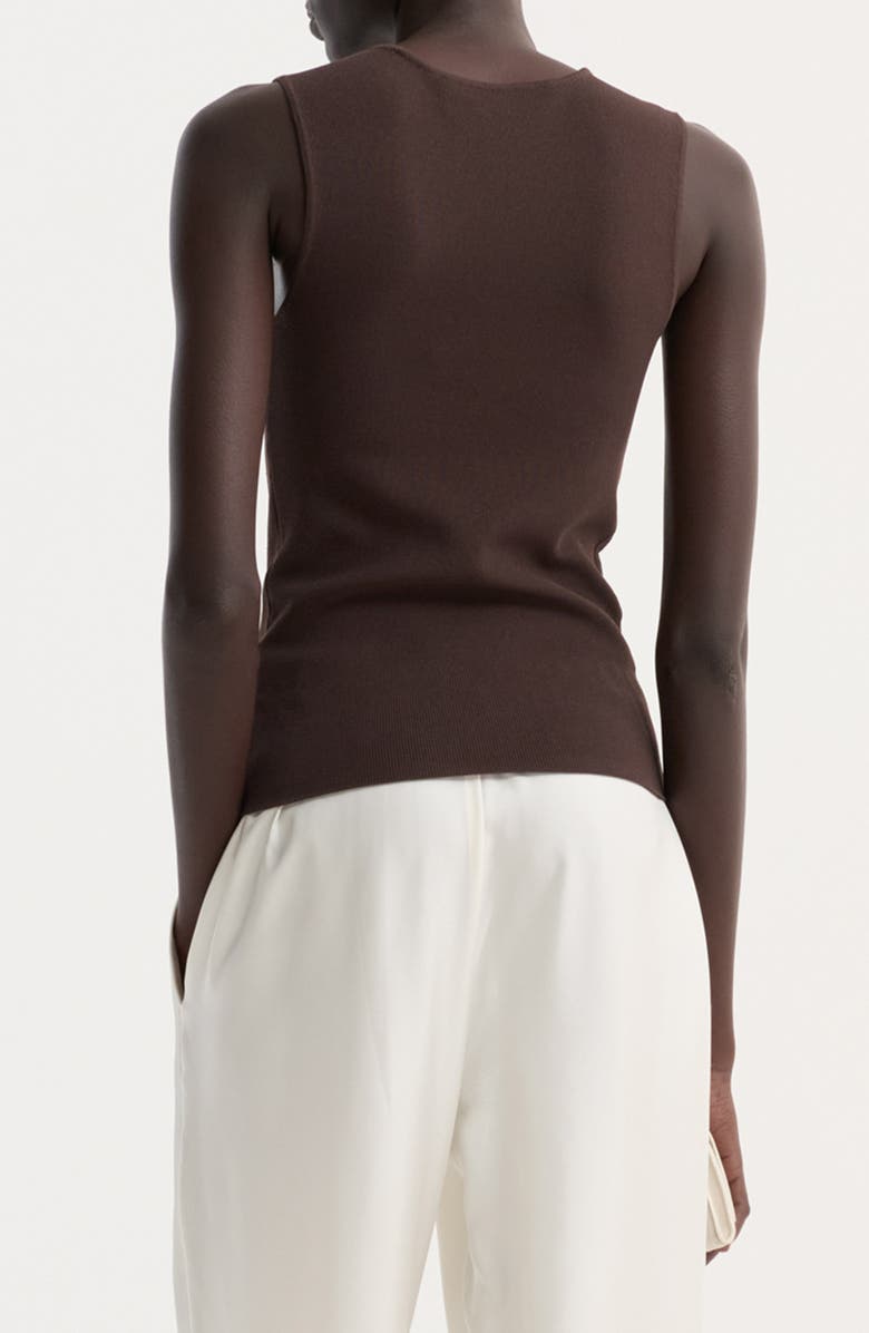 Róhe Bustier Shaped Sweater Tank, Alternate, color, Dark Chocolate