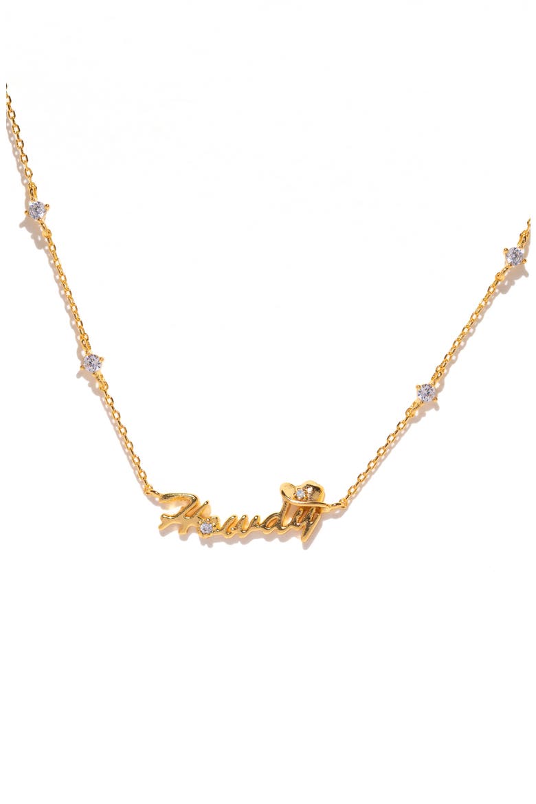 Howdy Partner Pendant Choker Necklace, Alternate, color, GOLD