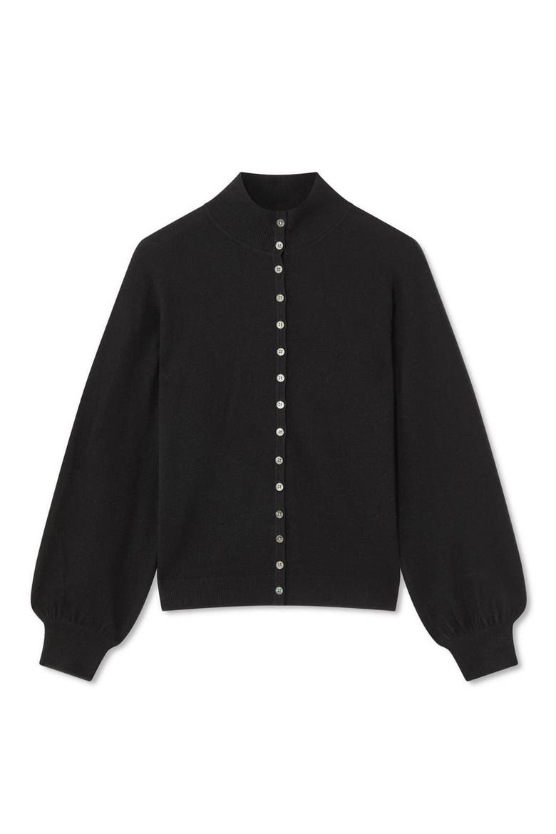 Alice Merino Wool Blend Cardigan, Alternate, color, BLACK