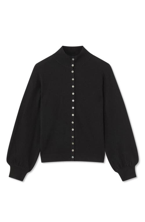 Lk Bennett Alice Merino Wool Blend Cardigan In Black