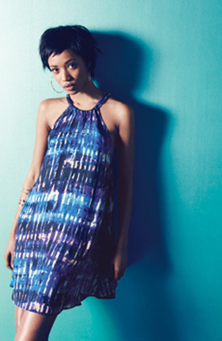 BB Dakota by Steve Madden BB Dakota 'Aubree' Print Woven Trapeze Dress, Alternate, color, 