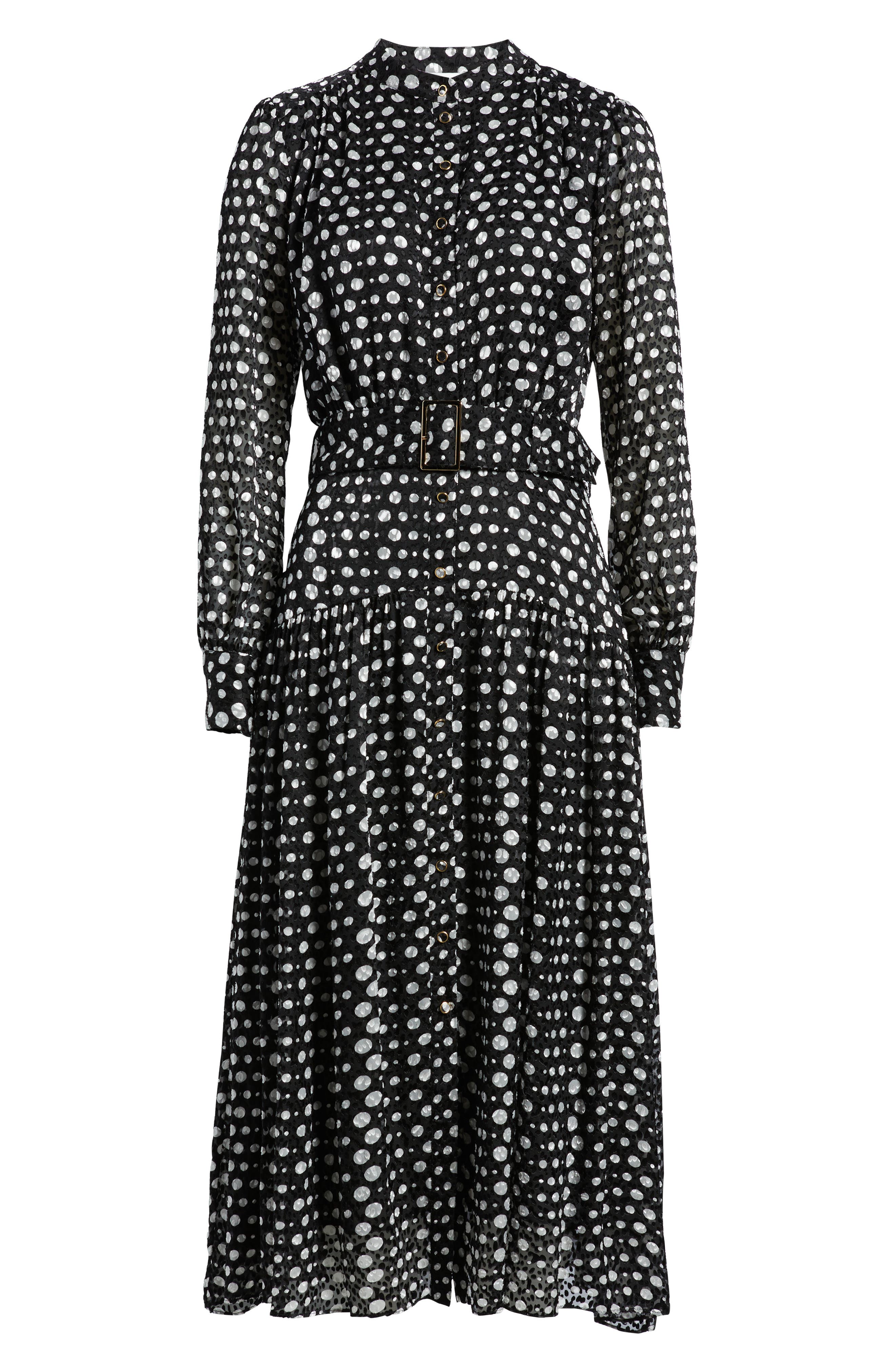 rue viscose linen polka dot ruched maxi dress Reiss Viscose Linen Polka Dot Ruched Maxi Dress in White/Black