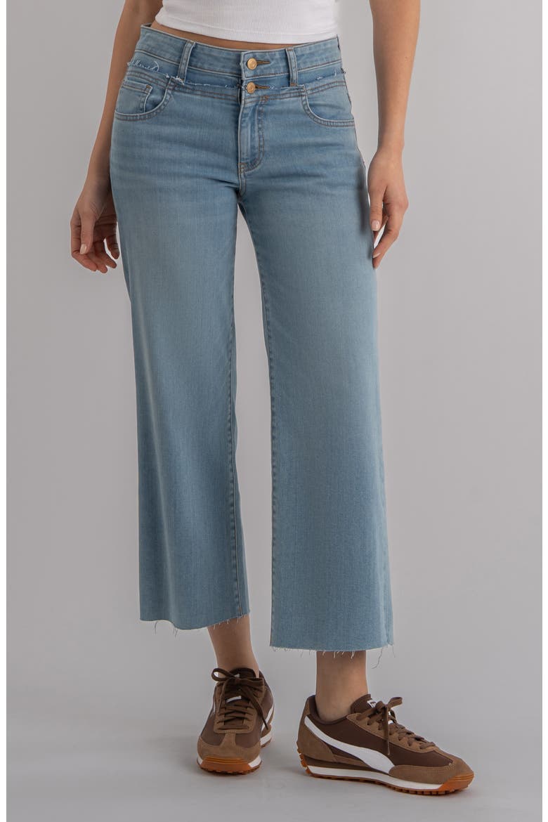 Stacked High Waist Ankle Wide Leg Jeans, Main, color, UNFAZED