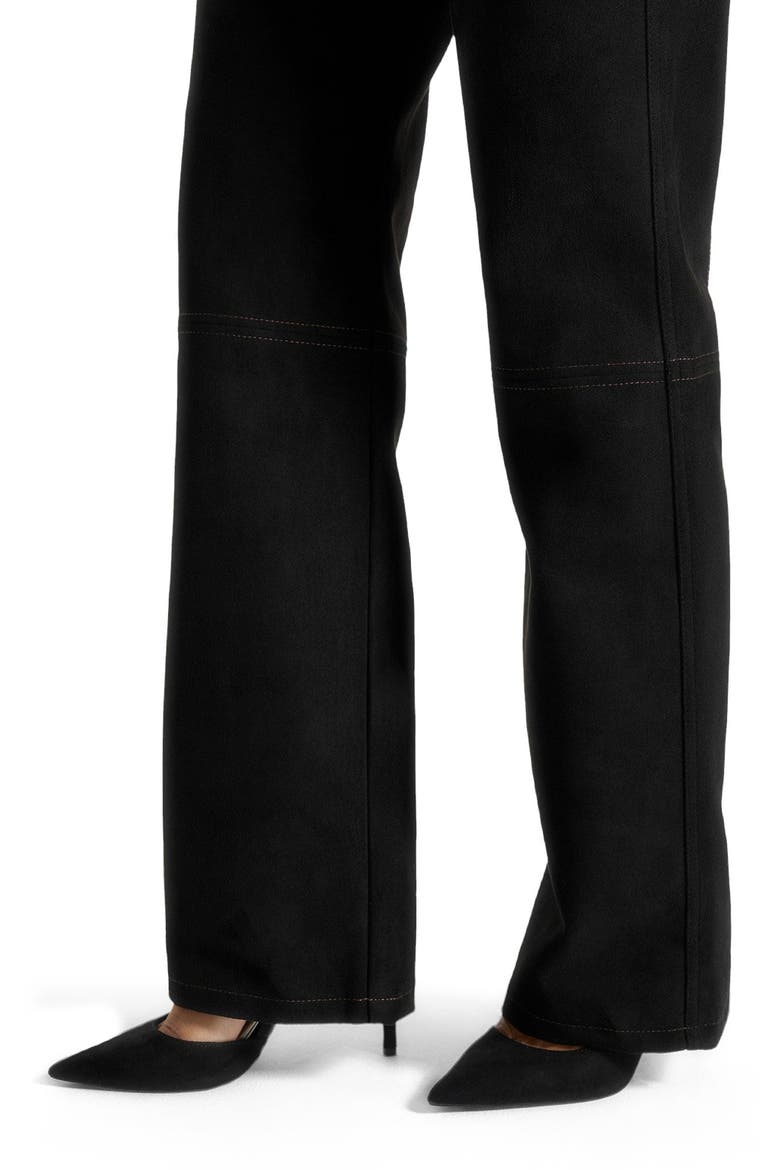 Kalie Suede Boyfriend Jeans, Alternate, color, Black
