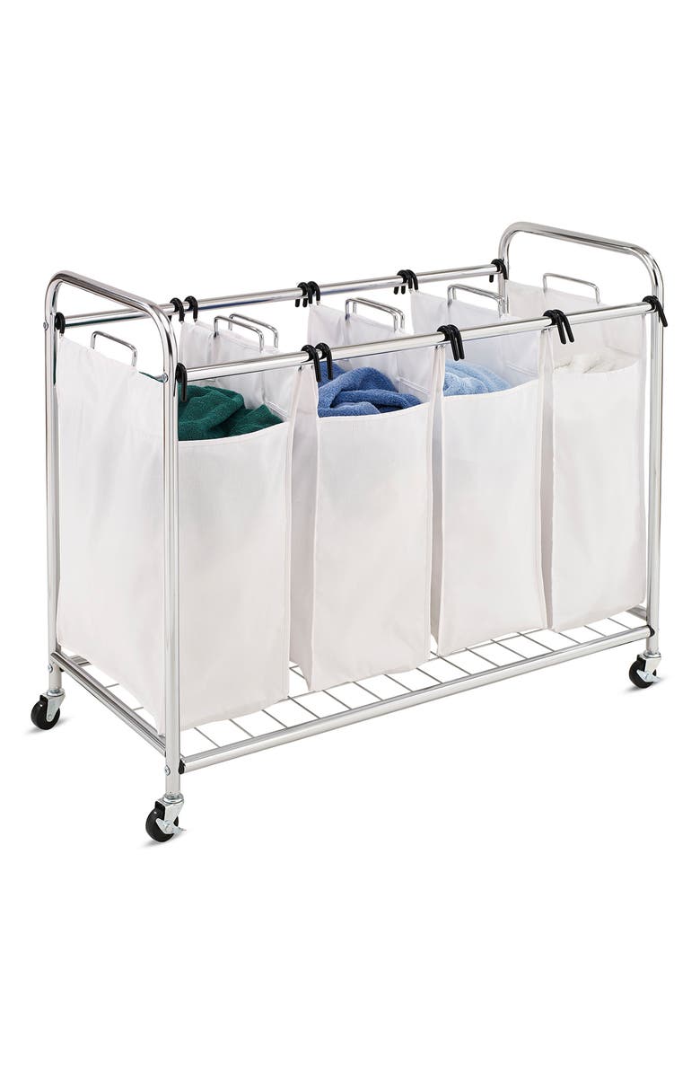 HONEY-CAN-DO Heavy Duty Quad Rolling Laundry Sorter Hamper, Alternate, color,