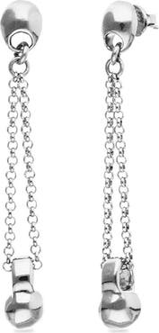 UNODE50 Sterling silver-plated earrings with long chain and dial detail