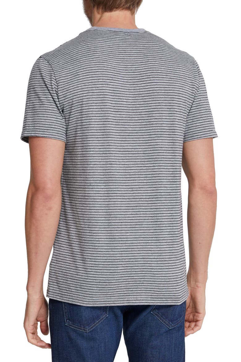 Bryce Stripe Crewneck Cotton T-Shirt, Alternate, color, HEATHER GREY/TRUE BLACK