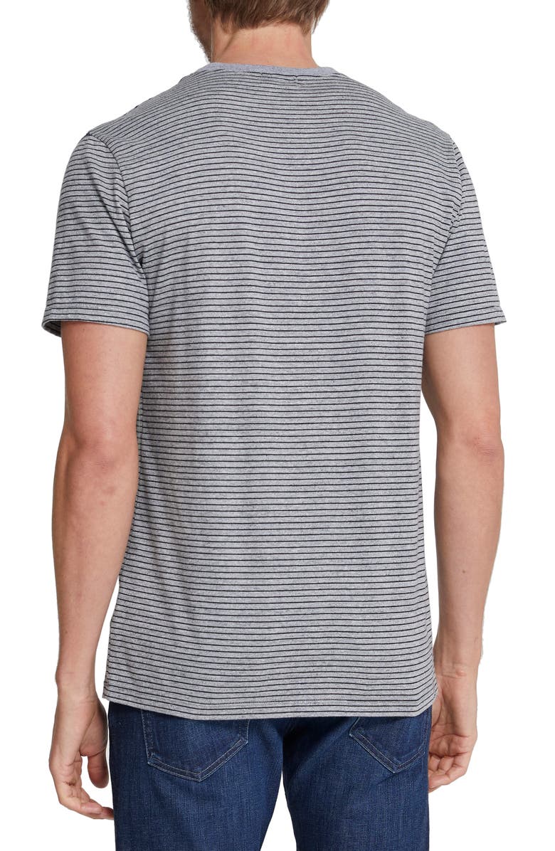 AG Bryce Stripe Crewneck Cotton T-Shirt, Alternate, color, Heather Grey/ True Black