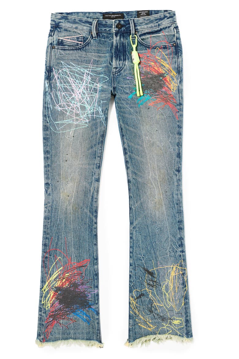 Lenny 603 Bootcut Jeans, Alternate, color, SCRIBBLE
