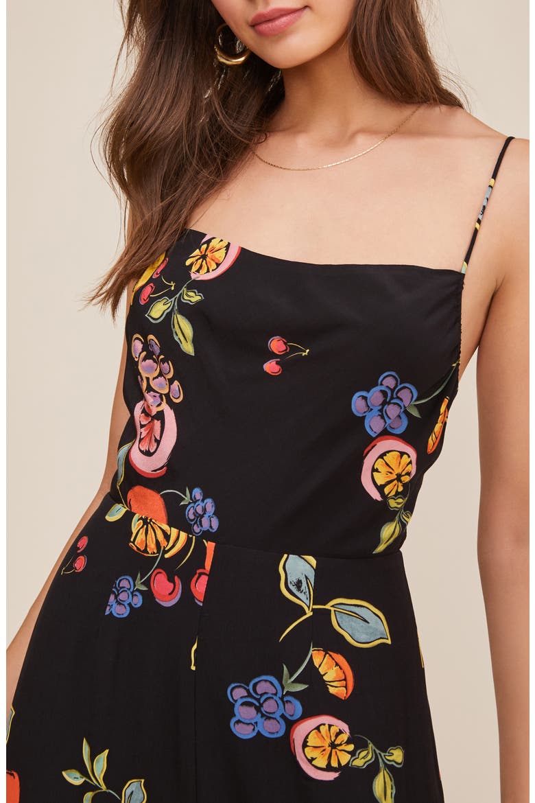 Frenzy Floral Wide Leg Jumpsuit, Alternate, color, BLACK MIXED FRUIT FLORAL