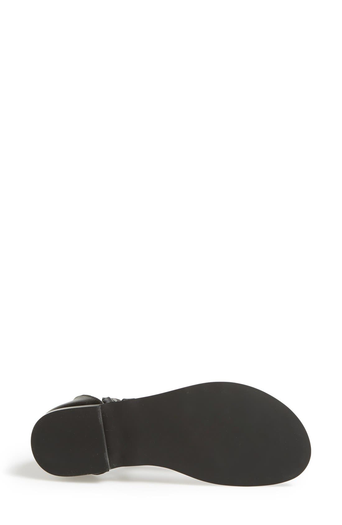 'Effie' Embellished Leather Sandal, Alternate, color, BLACK