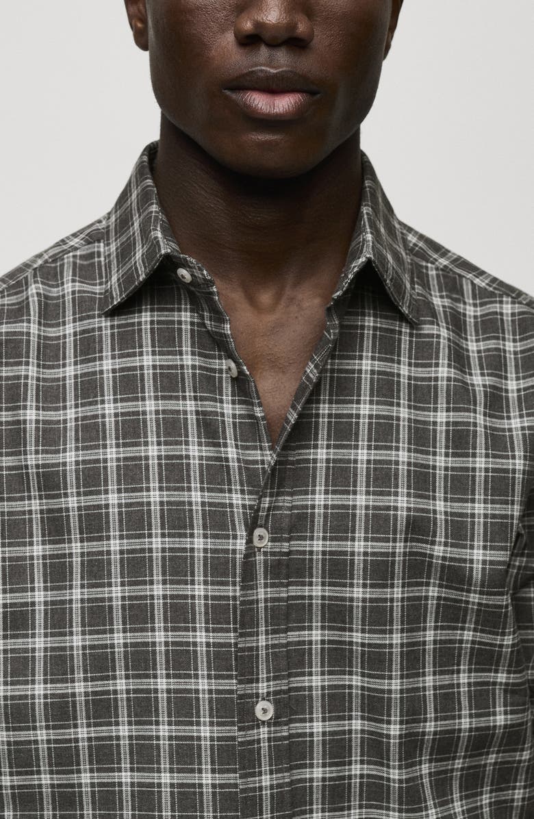 MANGO Regular Fit Plaid Cotton Button-Up Shirt, Alternate, color,