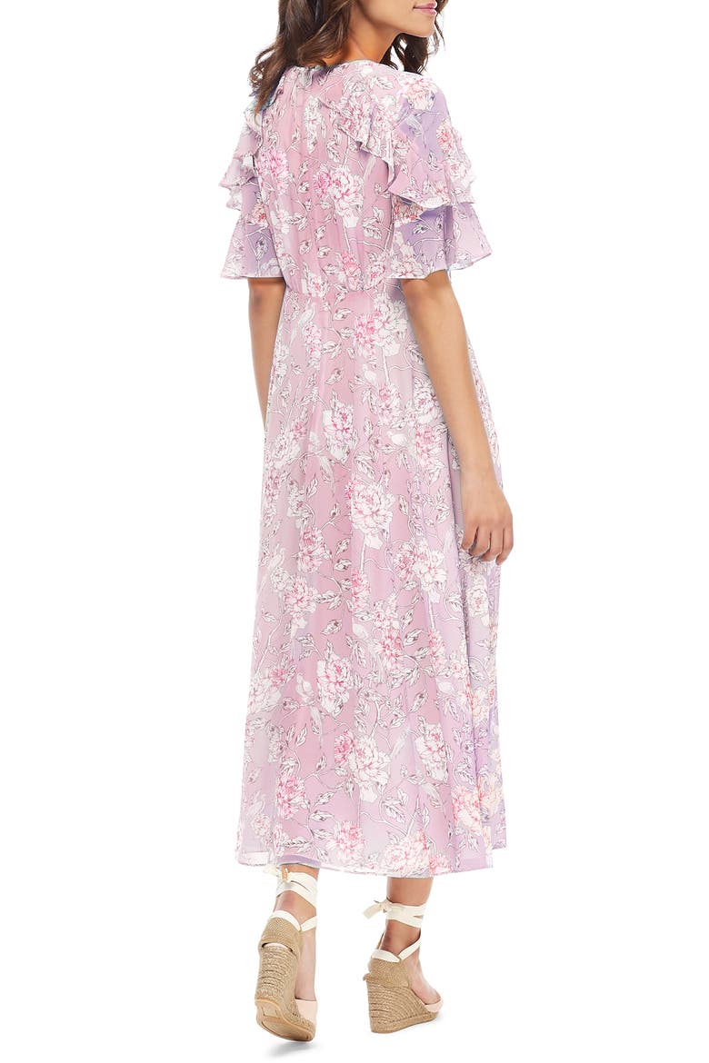 Shelby Tie Neck Ruffle Maxi Dress (Nordstrom Exclusive), Alternate, color, SOFT MAUVE/ DEEP ROSE