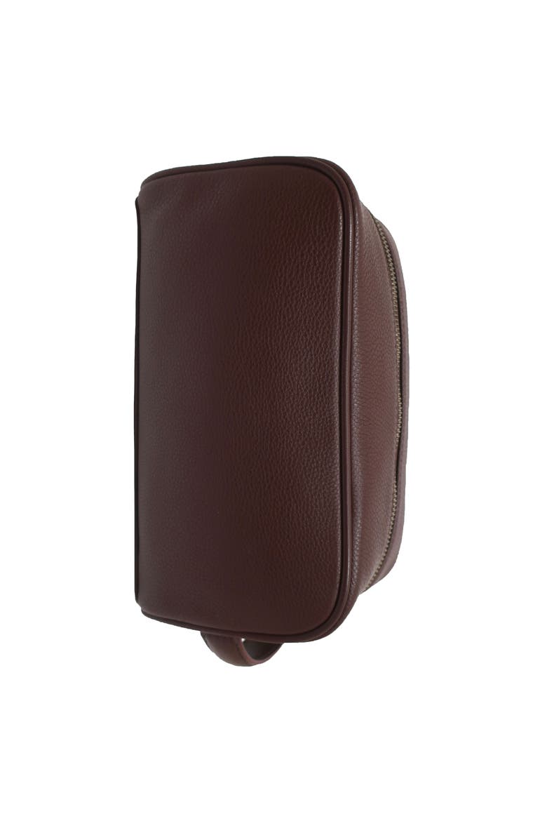 Full grain leather travel kit, brown, Alternate, color, Brown
