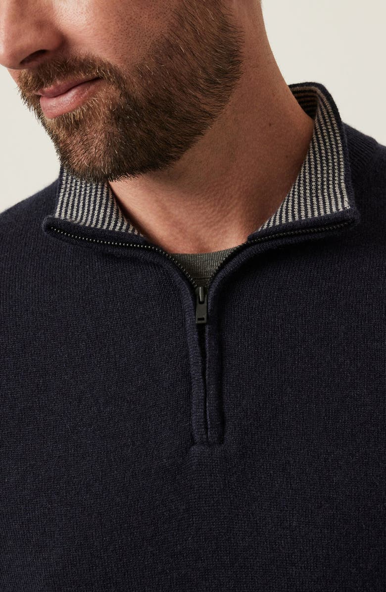 34 Heritage Cashmere, Silk & Wool Quarter Zip Sweater, Alternate, color, Dark Navy