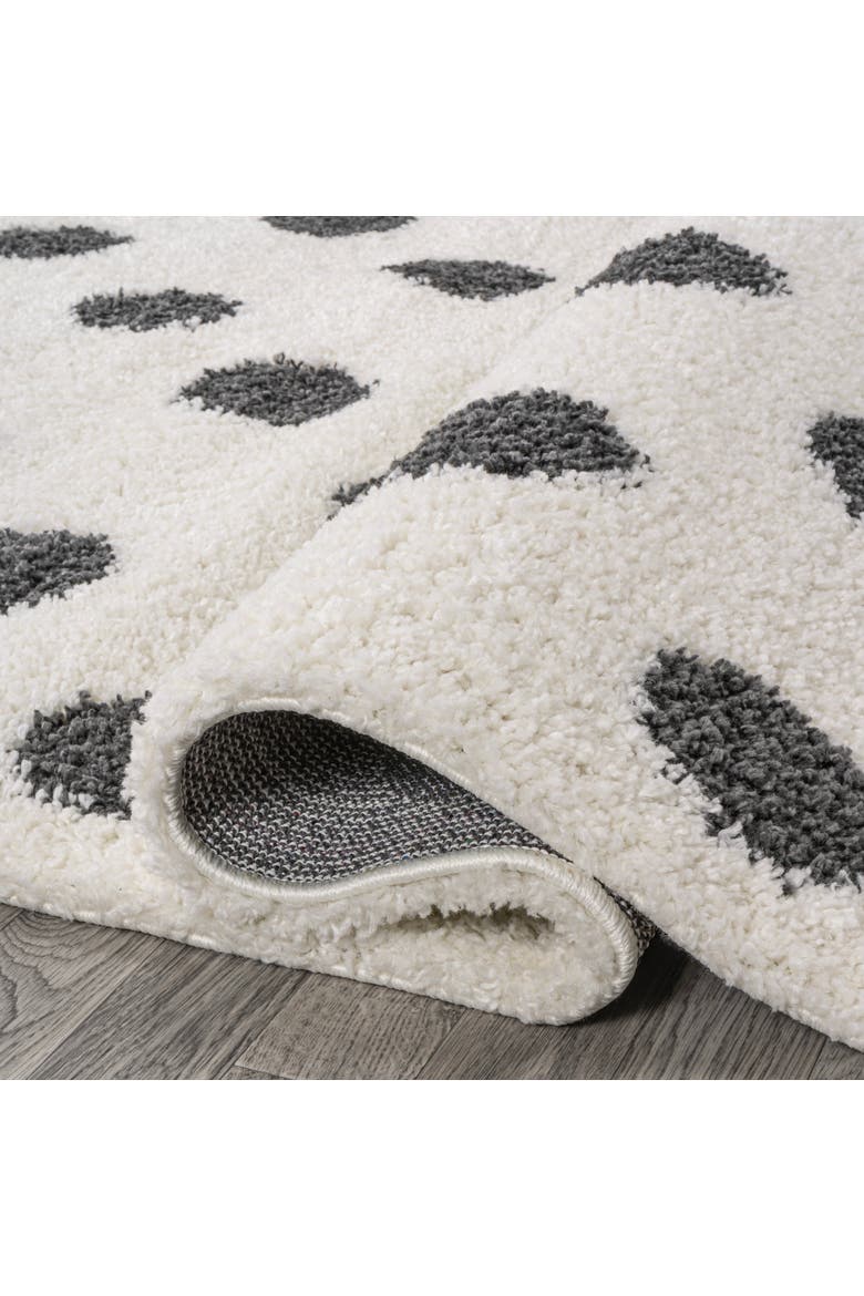 Pere Modern Charcoal Dot Shag Area Rug, Alternate, color, White/Gray