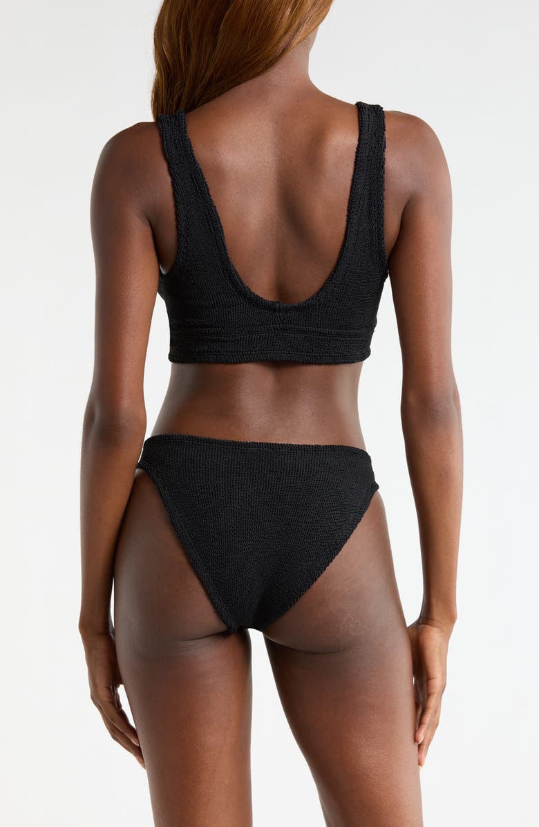 Hunza G Carla Crinkle Two-Piece Swimsuit, Alternate, color, Black