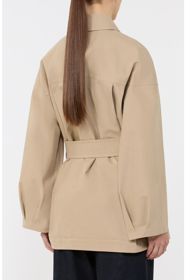 Rafia Waterproof Cotton Blend Belted Trench Coat, Alternate, color, BEIGE