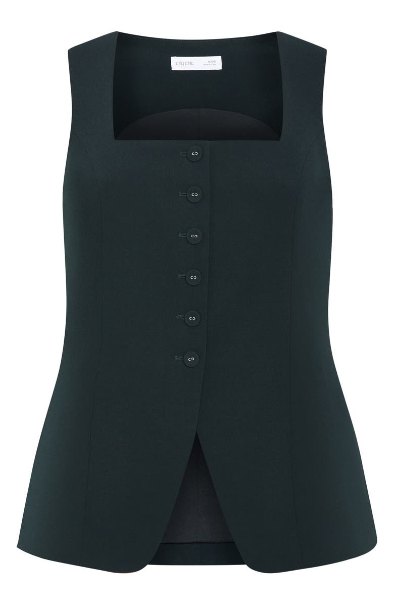 City Chic Abbie Vest, Alternate, color, Deep Emerald