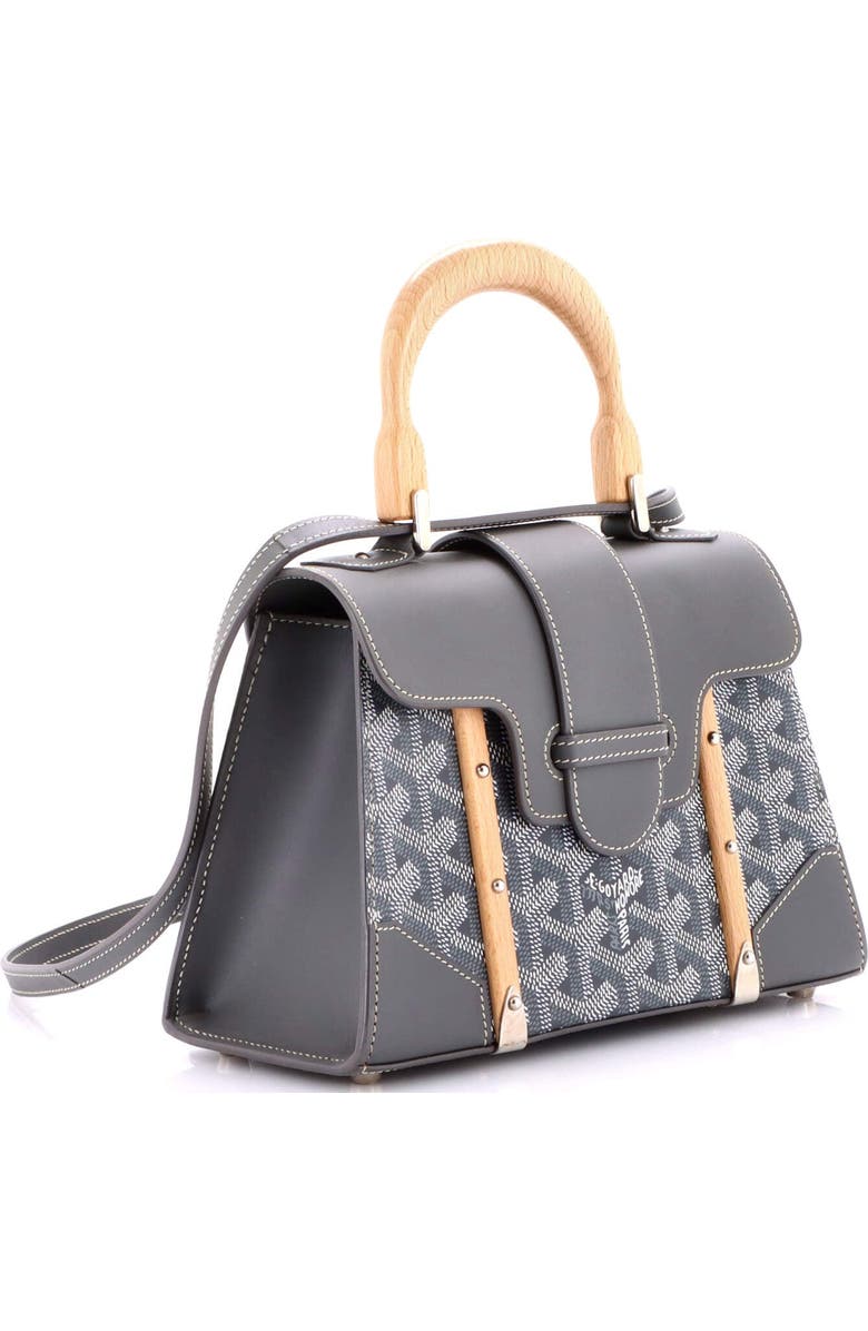 Pre-Owned Goyard Structured Saigon Top Handle Bag Coated Canvas with Leather Mini, Alternate, color, Gray
