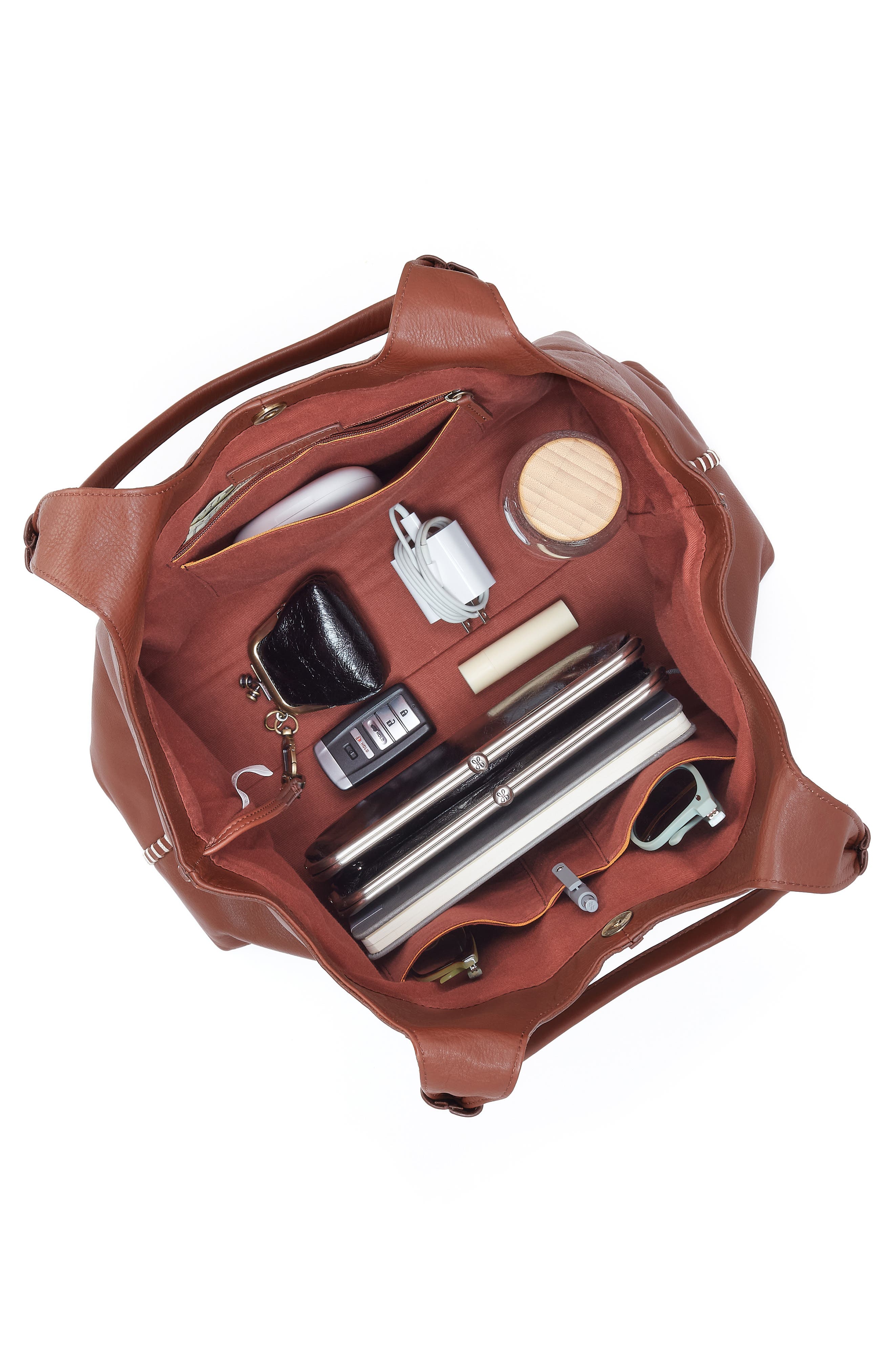 La Jolla Leather Tote, Alternate, color, COCOA BEAN