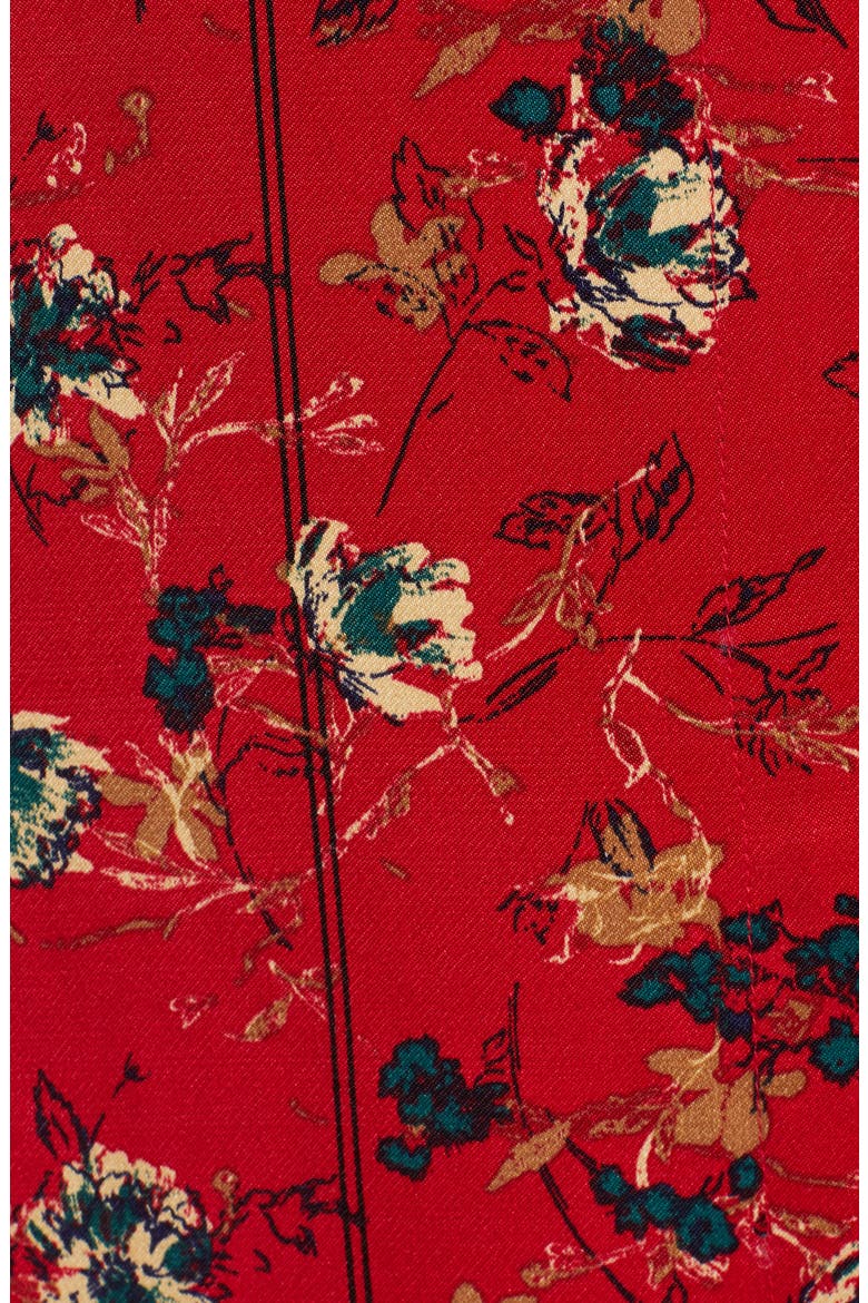 Floral Midi Skirt, Alternate, color, RED CHILI WINDY FLORAL