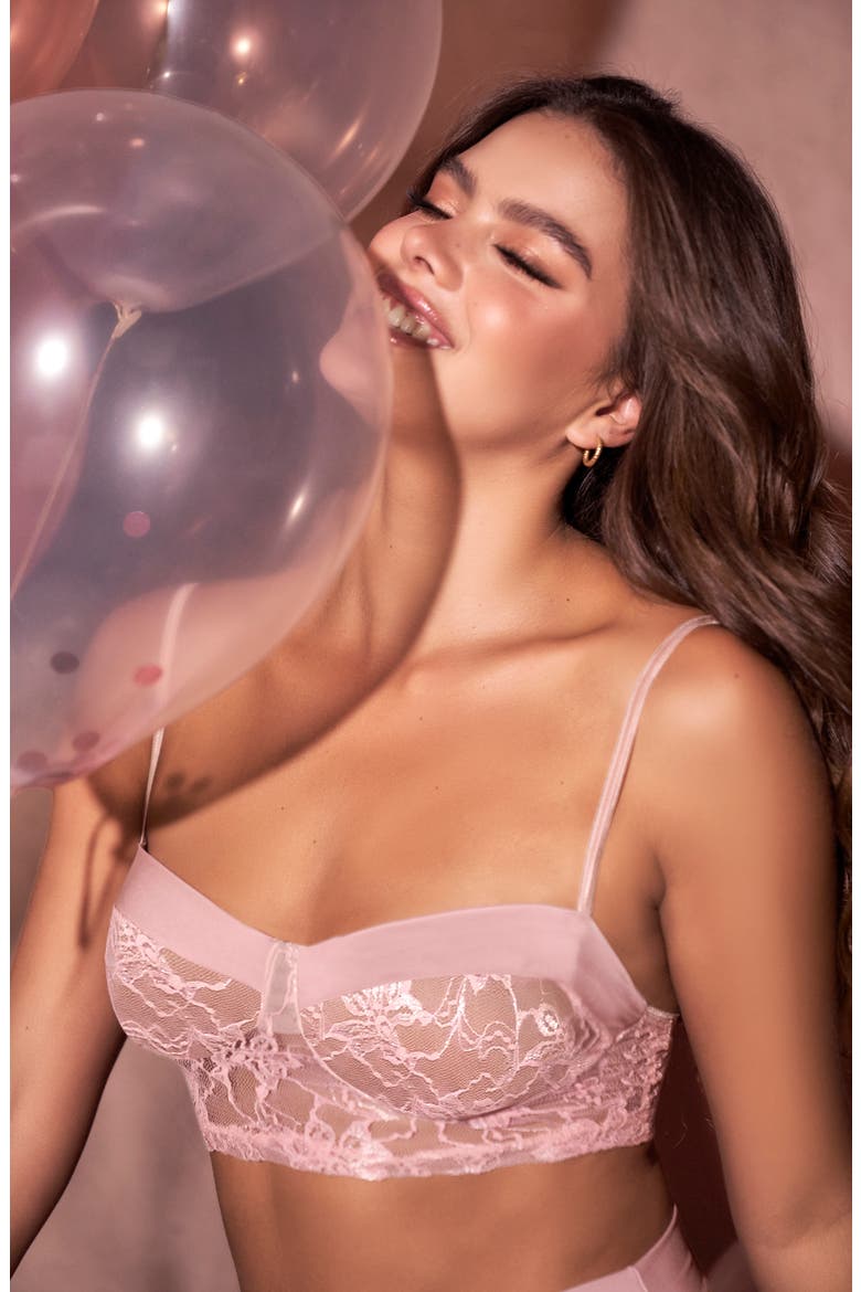 Sheer Lace Lounge Set, Alternate, color, ROSE