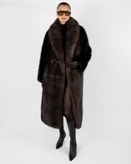 WeWoreWhat Faux Fur Belted Jacket