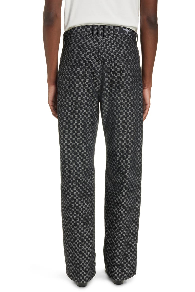 Loose Fit Mini Monogram Nonstretch Jeans, Alternate, color, EAB BLACK/ WHITE