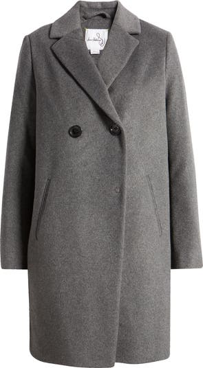 New Sam Edelman Grey on sale Double Breasted Solid Wool Walker Coat 12