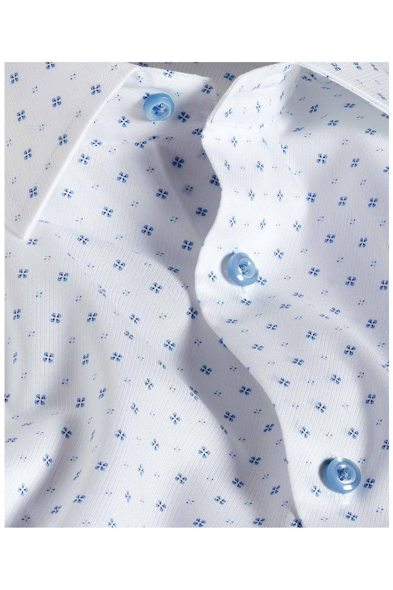 Regular Fit Neat Cotton Dobby Dress Shirt, Alternate, color, WHITE/ BLUE
