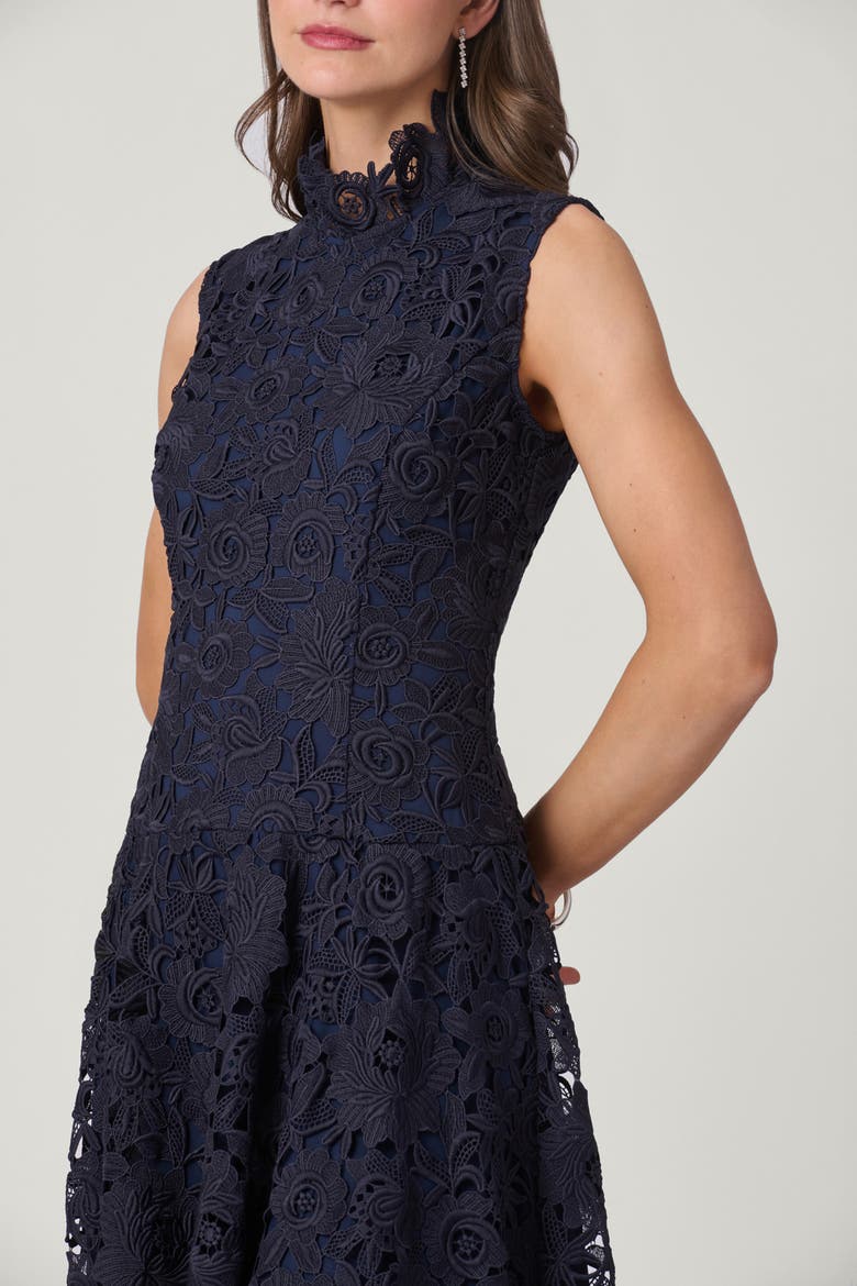 Empire Lace Tory Dress, Alternate, color, Navy