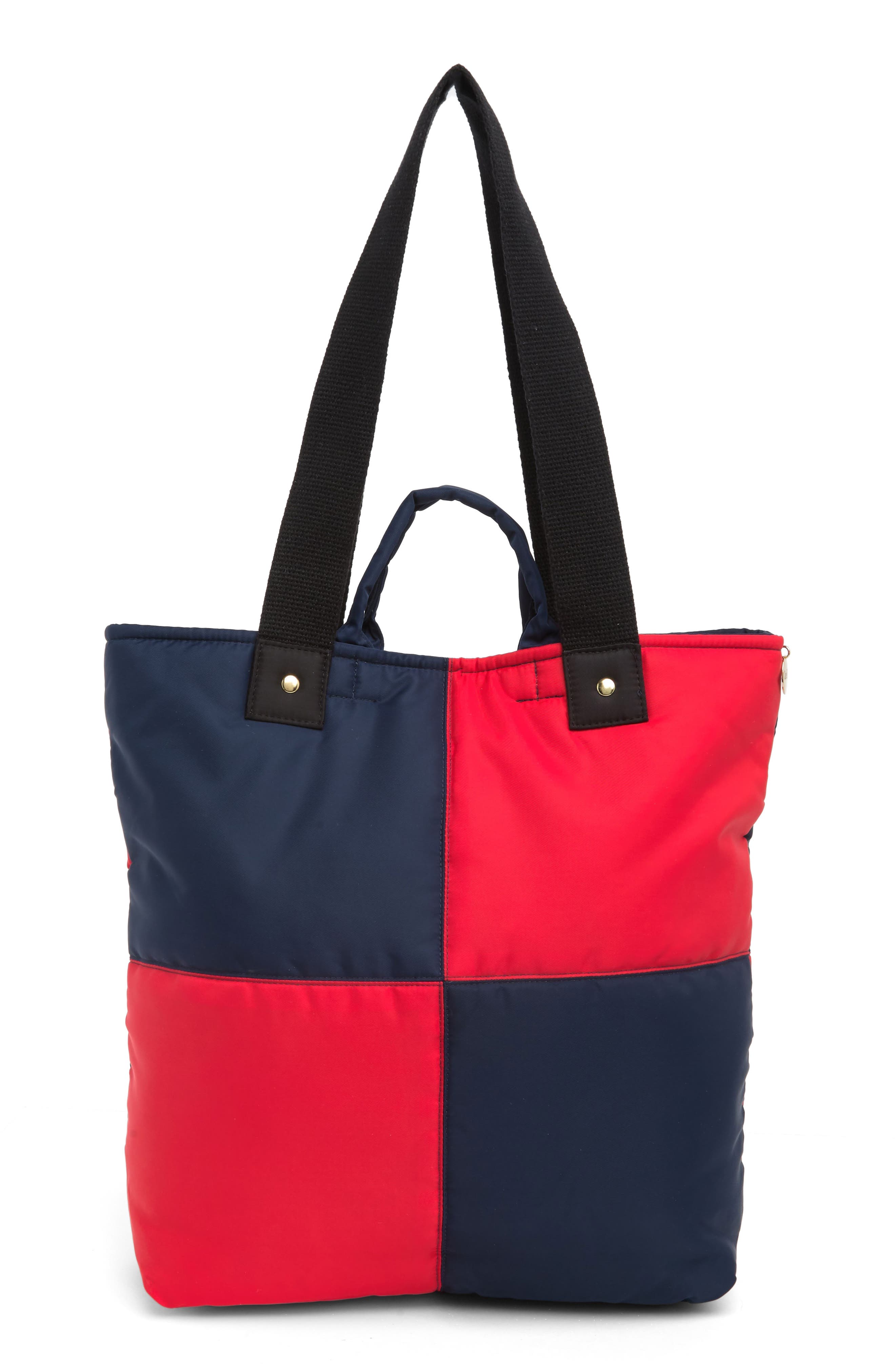 Clare V. Annie Nylon Colorblock Tote Bag, Main, color, 