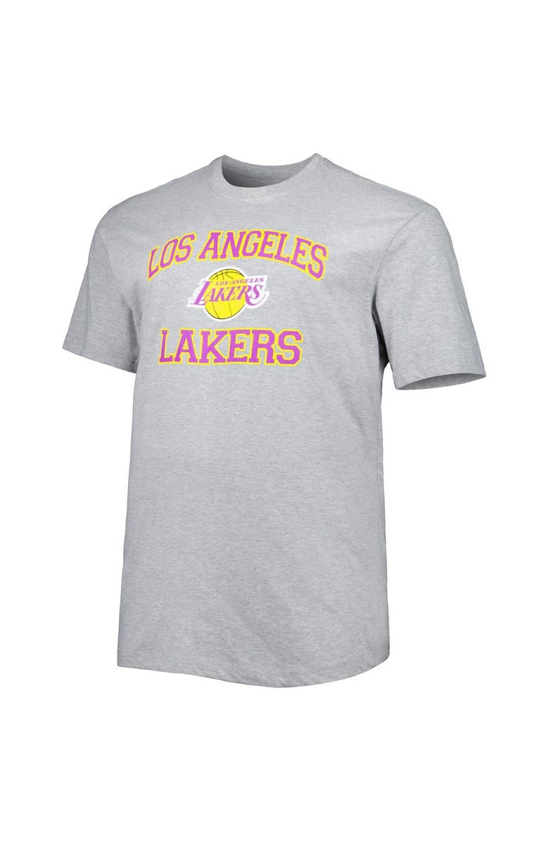 PROFILE Men's Heathered Gray Los Angeles Lakers Big & Tall Heart & Soul T-Shirt, Alternate, color, 