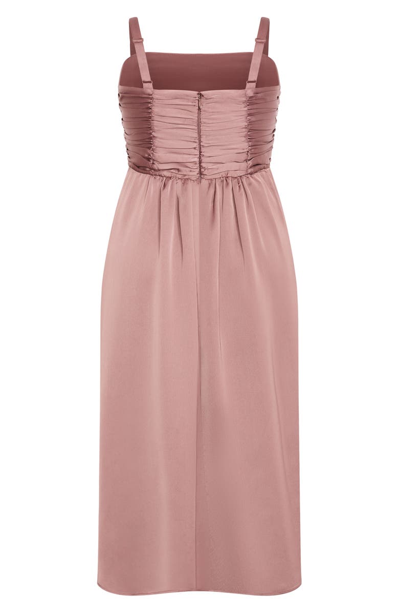 City Chic Ania Gathered Evening Dress, Alternate, color, Antique Rose