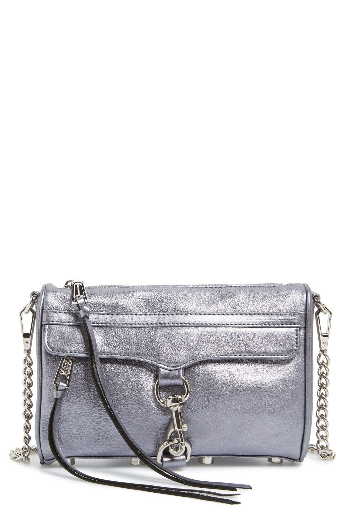 Mini MAC Convertible Crossbody Bag, Main, color, SILVER/ SILVER