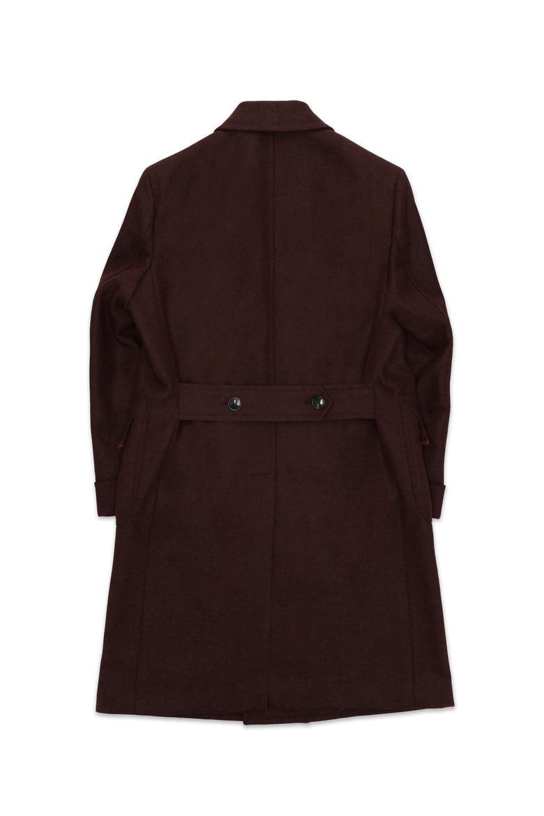 Classic Double Breasted Wool Coat, Alternate, color, Burgundy