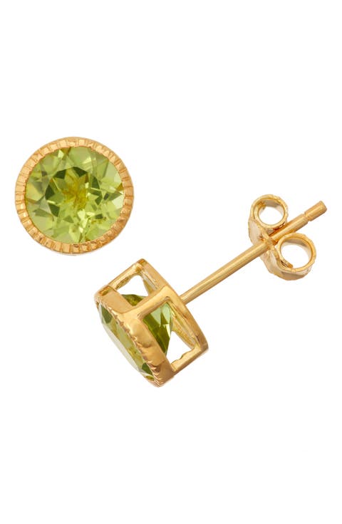 Bezel Set Stud Earrings