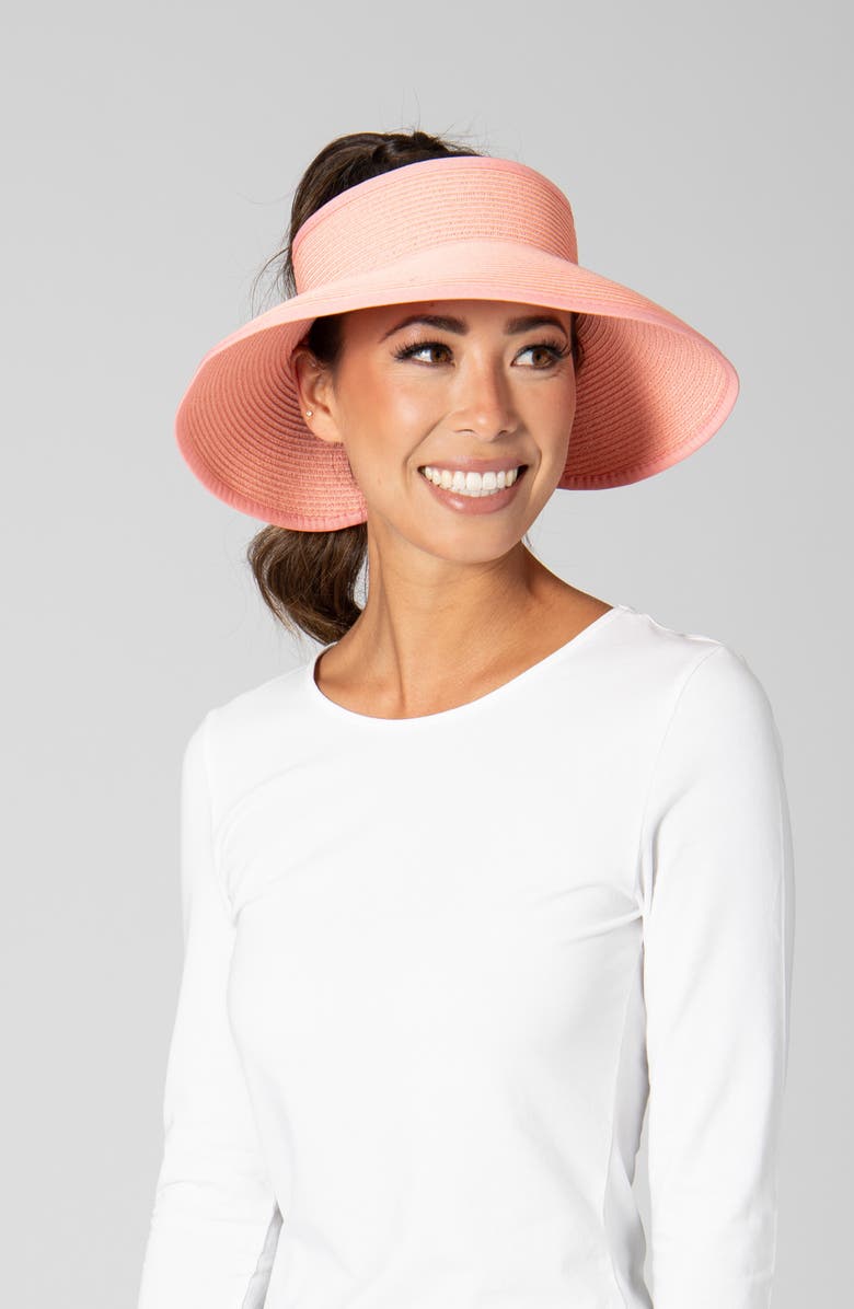 San Diego Hat Large Brim UPF 50+ Visor, Alternate, color, Coral