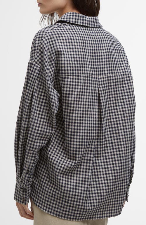 Barbour Adaline Check Cotton & Linen Button-up Shirt In Black